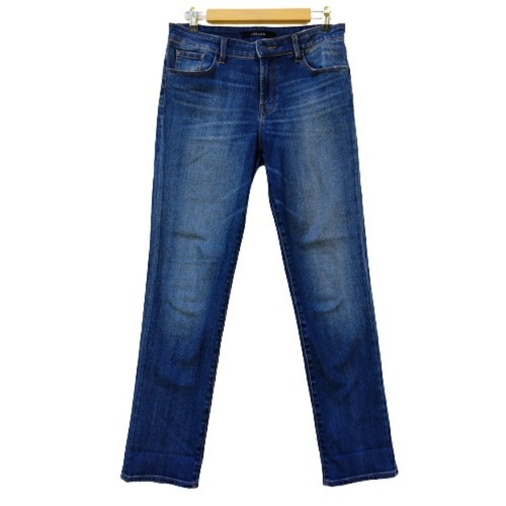 J Brand Amelia Jeans Size 28 Straight Leg Mid Rise Blue Stretch Denim Women's